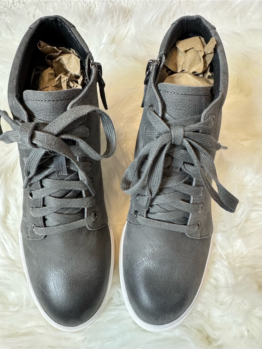 Caslon Gray High-Top Lace-Up Sneakers